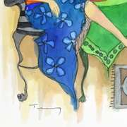 Original Tarkay Watercolor, Signed