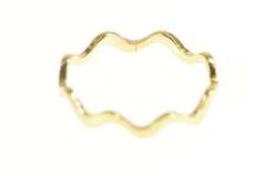14K Yellow Gold 3.0mm Wavy Curvy Zig Zag Stackable Band Ring