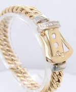 Incredible Two Tone Diamond Buckle Curb Link Bracelet