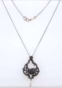 Vintage Sterling Silver Flower Pendant on Chain
