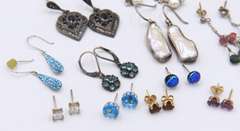 Group Lot of Vintage Sterling Silver Earrings