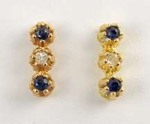 Dainty Sapphire & Diamond Earrings