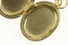 14K Yellow Gold Etched Floral Vine Picture Photo Locket Charm/Pendant