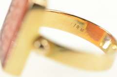 18K Yellow Gold Carnelian Carved Arabic Script Wax Seal Ring