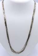 Vintage Sterling Silver Multi Strand Long Chain Necklace