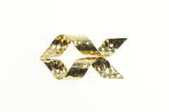 14K Yellow Gold Hammered Twist Loop Stud Enhancer Earring Jackets