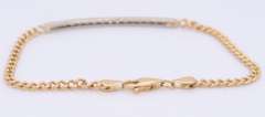 Handsome 2 Tone Gold Diamond Pave Bar Bracelet