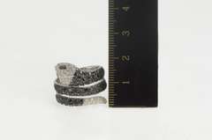 Sterling Silver Pave Black & White CZ Snake Serpent Snake Ring