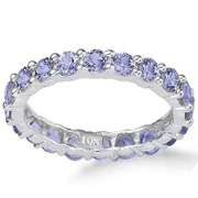 DAZZLING 2.03 CT GENUINE TANZANITE 10K SOLID WHITE GOLD RING