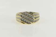 10K Yellow Gold 0.50 Ctw Diamond Squared Men's Statement Ring