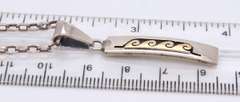 Vintage Sterling Silver and Yellow Gold Pendant on Chain Necklace