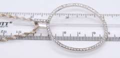 Vintage Sterling Silver Cubic Zirconia Circle Pendant on Chain