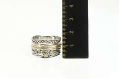 Sterling Silver Two Tone Ornate Natural Vine Spinner Band Ring