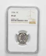 PF69 1954 Jefferson Nickel - Graded NGC