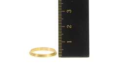 14K Yellow Gold 1.3mm Vintage NOS 1950's Grooved Band Ring