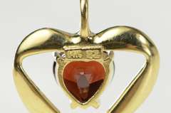 14K Yellow Gold Heart Garnet Diamond Accent Love Symbol Pendant