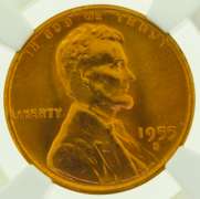 1955-S Lincoln Wheat One Cent Penny 1C NGC MS 66 RD US Coin