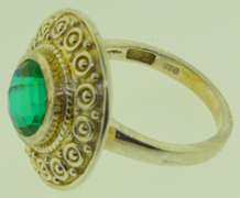 Sterling Silver Round Blue Zircon Ring