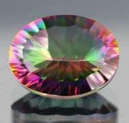 Rainbow color 9.22ct concave cut Mystic Quartz