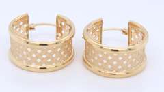 Beautiful Yellow Gold Wide Hoop Earrings