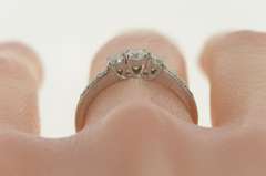 14K White Gold 0.50 Ctw Classic Diamond Engagement Ring