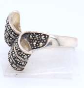 Vintage Sterling Silver Marcasite Bow Ring