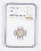 F15 1900-O Barber Dime - Graded NGC