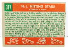 N.L. Hitting Kings, Ashburn & Mays Baseball Card