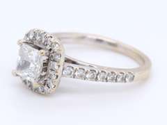 Masterpiece White Gold Princess Cut Diamond Wedding Set