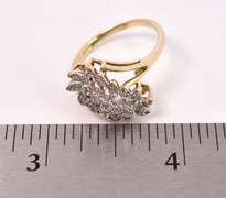 Dazzling Waterfall Diamond Ring in Yellow Gold