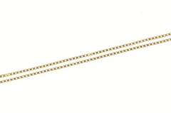 14K Yellow Gold 0.9mm Box Square Classic Simple Chain Necklace