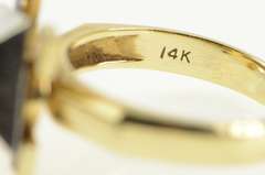 14K Yellow Gold Princess Iolite Citrine Two Tone Spinner Ring