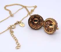 Stauer Ball Locket Pendant on Chain Necklace