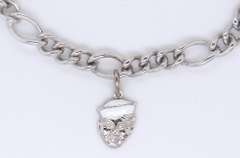 Vintage Sterling silver Figaro Link Bracelet with Charm