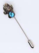 Vintage Sterling Silver Turquoise Pin