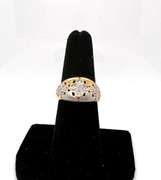 Unique 18kt Tri-Toned Floral Diamond Band