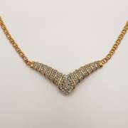 14kt Solid Yellow Gold & Diamond Pendant Necklace