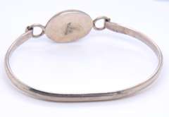 Vintage 925 Sterling Silver Mexico Gemstone Bangle Bracelet