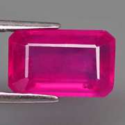 Top reddish pink 3.04ct emerald cut Ruby