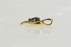 10K Yellow Gold Marquise Sapphire Diamond Accent Heart Pendant