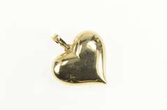 14K Yellow Gold Red Green Blue Enamel Leaf Vine Heart Puffy Pendant