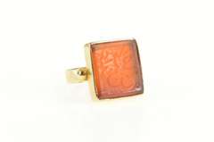 18K Yellow Gold Carnelian Carved Arabic Script Wax Seal Ring