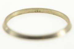 14K White Gold Vintage NOS 1950's 1.3mm Grooved Band Ring