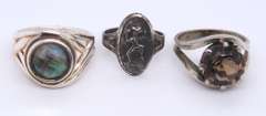 Vintage Sterling Silver Lot of 3 Rings
