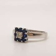 14kt Gold, Blue Sapphire, & Diamond Cocktail Ring