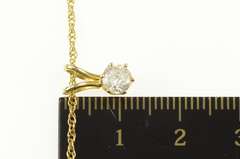 14K Yellow Gold 0.46 Ct Diamond Solitaire Twist Rope Chain Necklace