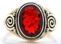 Sterling Silver Red CZ Ring