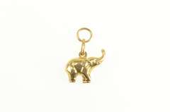 18K Yellow Gold 3D Puffy Elephant Wisdom Animal Symbol Pendant