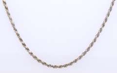 Vintage Italian Sterling Silver Rope Chain Necklace