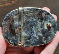 Huge! 690ct well marbled light blue Turquoise buckle